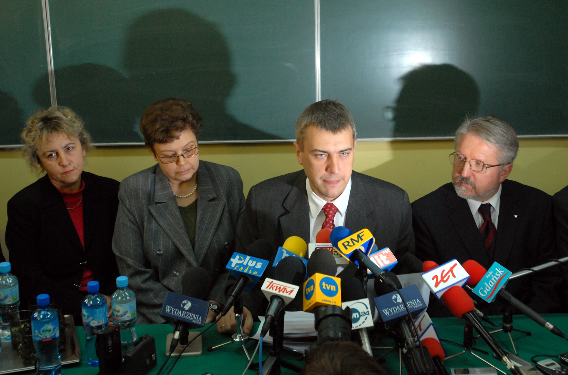 Minister of Education Roman Giertych during a press conference in Gdansk.